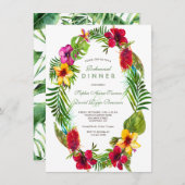 Tropical Bloom Hibiskus Gold PROBE DINNER Einladung (Vorne/Hinten)