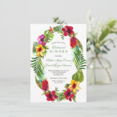 Tropical Bloom Hibiskus Gold PROBE DINNER Einladung (Stehend Vorderseite)