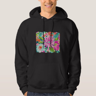 Tropical Bloom Panel Art - Bold Botanical Beauty Hoodie