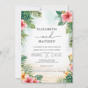 Tropical Bloom Paradise Wedding Einladung