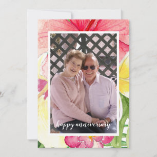 Tropical Blooms Foto 50. Hochzeitstag Einladung