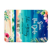 Tropical Blooms: Wedding Save the Dat Magnet (Horizontal)