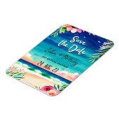 Tropical Blooms: Wedding Save the Dat Magnet (Linke Seite)