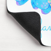 Tropical Blue Aquamarine Orchideenmalerei Mousepad (Ecke)