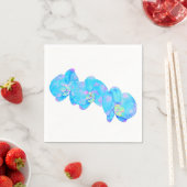 Tropical Blue Aquamarine Orchideenmalerei Serviette (Beispiel)