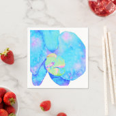 Tropical Blue Aquamarine Orchideenmalerei Serviette (Beispiel)