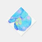 Tropical Blue Aquamarine Orchideenmalerei Serviette (Ecke)