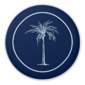Tropical Blue Bale Aquamarin Palm Tree Personalisi Keramikknauf (Vorderseite)