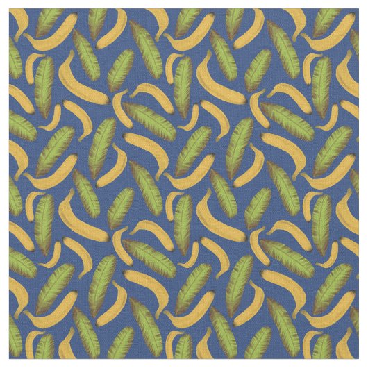 Tropical Blue Banana Leaf Muster Stoff (Nahaufnahme)