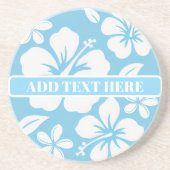 Tropical Blue Beach Blume Getränkeuntersetzer (Vorne)