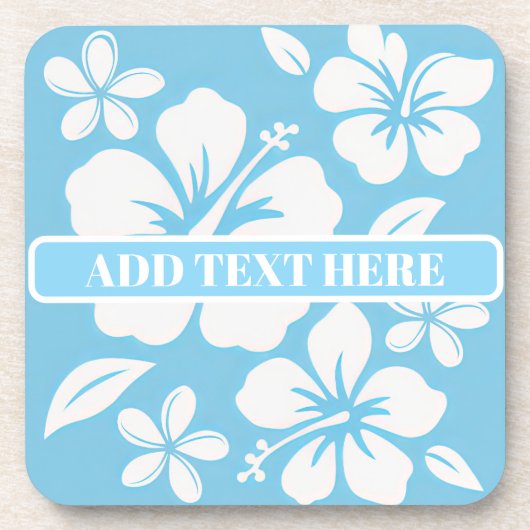 Tropical Blue Beach Blume Getränkeuntersetzer (Vorderseite)