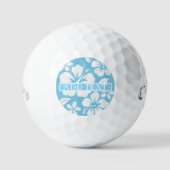 Tropical Blue Beach Blume Golfball (Vorderseite)