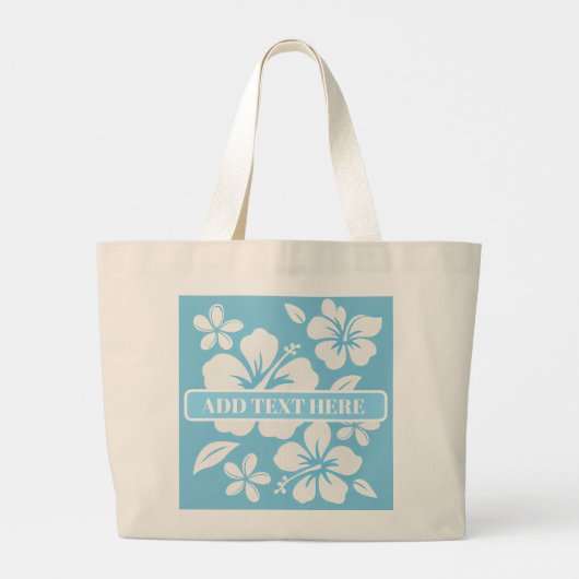 Tropical Blue Beach Blume Jumbo Stoffbeutel (Rückseite)