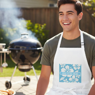 Tropical Blue Beach Blume Lange Schürze