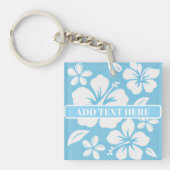 Tropical Blue Beach Blume Schlüsselanhänger (Vorderseite)