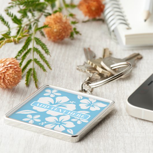 Tropical Blue Beach Blume Schlüsselanhänger (Seite)