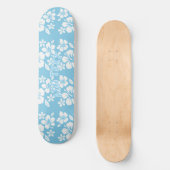 Tropical Blue Beach Blume Skateboard (Vorderseite)