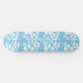 Tropical Blue Beach Blume Skateboard (Horizontal)