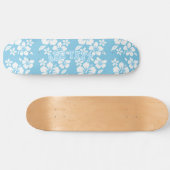 Tropical Blue Beach Blume Skateboard (Horizontal)
