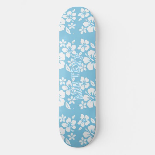 Tropical Blue Beach Blume Skateboard (Vorderseite)