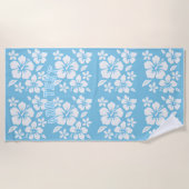 Tropical Blue Beach Blume Strandtuch (Vorderseite)