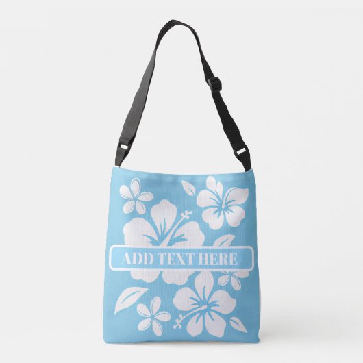 Tropical Blue Beach Blume Tragetaschen Mit Langen Trägern (Rückseite)