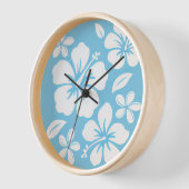 Tropical Blue Beach Blume Uhr (Winkel)