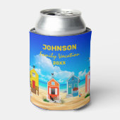 Tropical Blue Beach Sky und Sand Familienname Dosenkühler (Kanne Vorderseite)