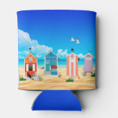 Tropical Blue Beach Sky und Sand Familienname Dosenkühler (Rückseite)