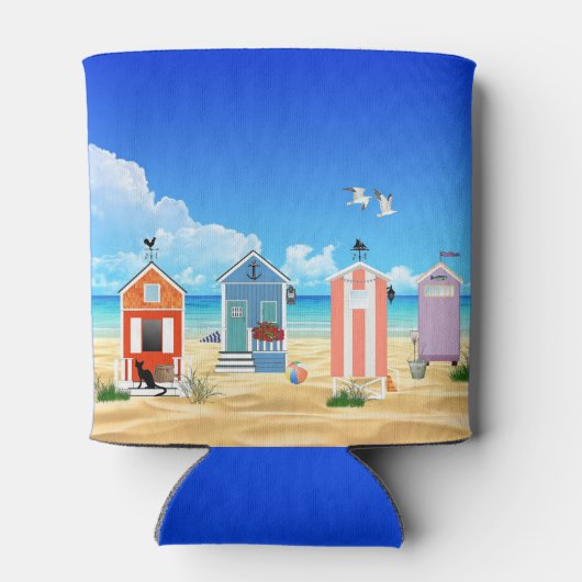 Tropical Blue Beach Sky und Sand Familienname Dosenkühler (Rückseite)