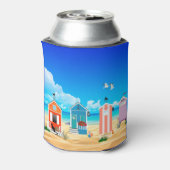 Tropical Blue Beach Sky und Sand Familienname Dosenkühler (Kanne Rückseite)