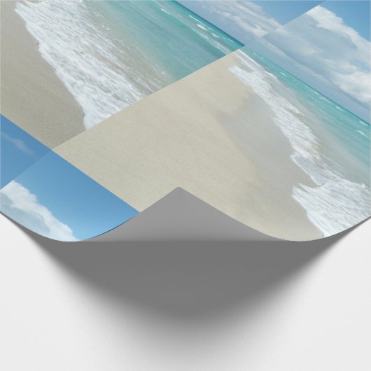 Tropical Blue Beach Szene Geschenkpapier (Ecke)
