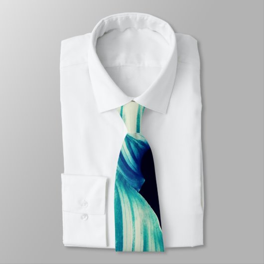 Tropical Blue Blätter Krawatte (Gebunden)