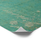 Tropical Blue Boho Giraffen Retro Art Poster (Ecke)