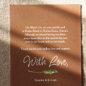 Tropical Blue Brown Green Hibiscus Elopement Einladung