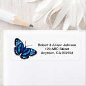 Tropical Blue Butterfly Address Labels (Insitu)
