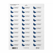 Tropical Blue Butterfly Address Labels (Vorne)