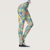Tropical Blue Butterfly Exotic Blume Muster Leggings (Rechts)