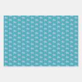 Tropical Blue Christmas Starfish n Ornaments Geschenkpapier Set (Vorderseite)