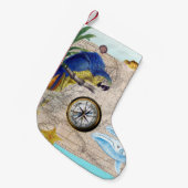 Tropical Blue Collage Kleiner Weihnachtsstrumpf (Vorderansicht (hängend))