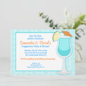 Tropical Blue Drink 12x18 Brautparty Einladung (Stehend Vorderseite)