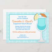 Tropical Blue Drink 12x18 Brautparty Einladung (Vorne/Hinten)