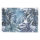 Tropical Blue Dschungel Blätter Kissenbezug (Rückseite-Links)