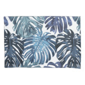 Tropical Blue Dschungel Blätter Kissenbezug (Vorderseite-Links)