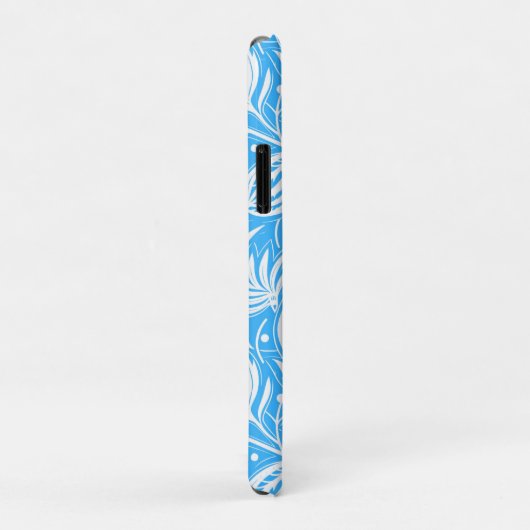 Tropical Blue Floral Pattern Diamond Monogram Case-Mate iPhone Hülle (Hinten/Rechts)