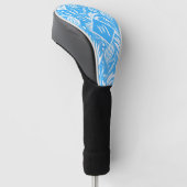 Tropical Blue Floral Pattern Diamond Monogram Golf Headcover (angewinkelt)