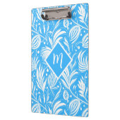 Tropical Blue Floral Pattern Diamond Monogram Klemmbrett (Links)