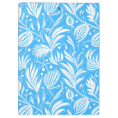Tropical Blue Floral Pattern Diamond Monogram Klemmbrett (Rückseite)