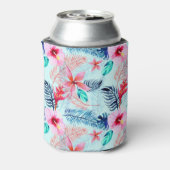 Tropical Blue Floral Pattern kann kühler Dosenkühler (Kanne Rückseite)