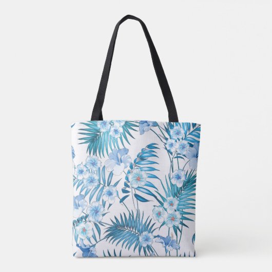 Tropical Blue Floral Tasche (Rückseite)